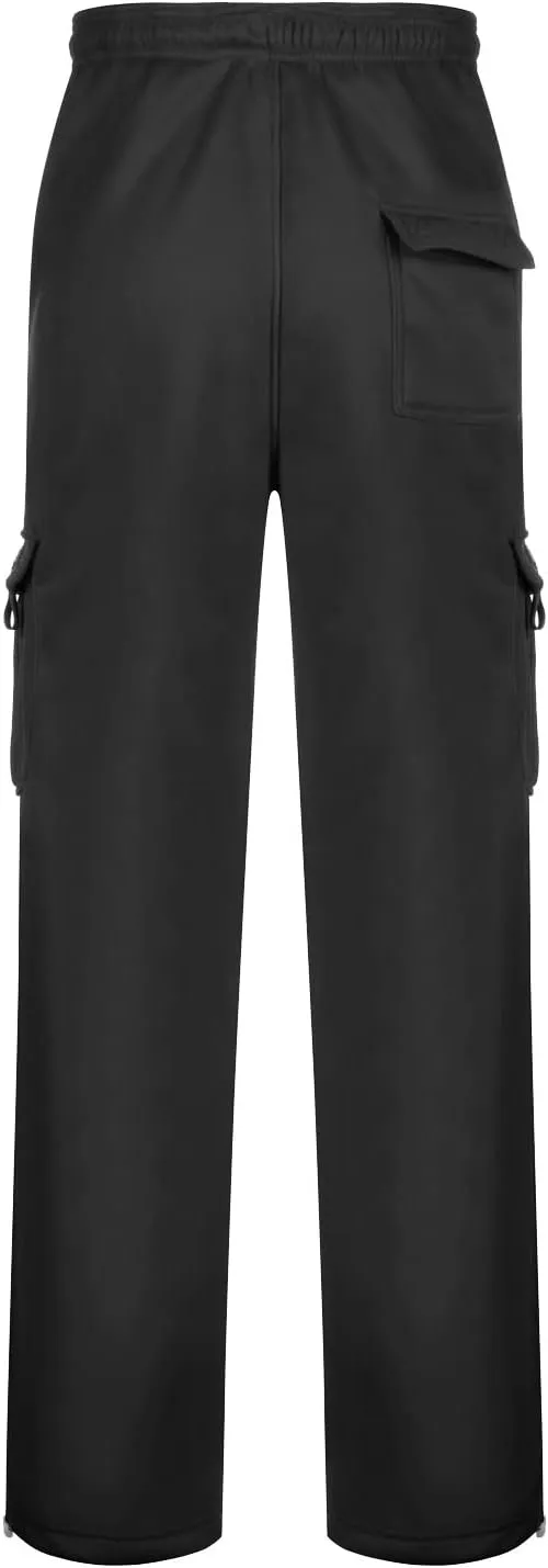 Cargo Pants for Men Solid Color Drawstring Baggy Sweatpants Mens Casual Loose Fit Gym Work Joggers with Pockets