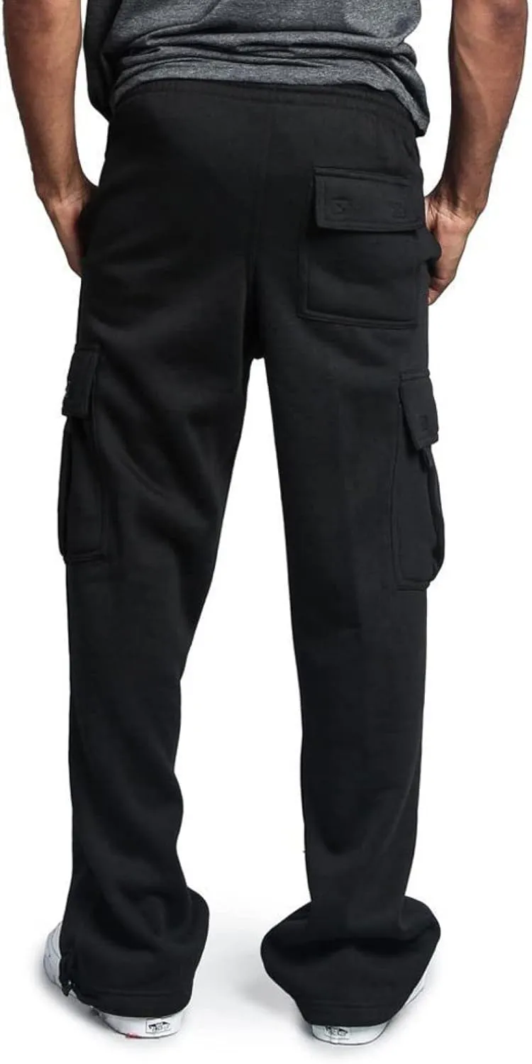Cargo Pants for Men Solid Color Drawstring Baggy Sweatpants Mens Casual Loose Fit Gym Work Joggers with Pockets