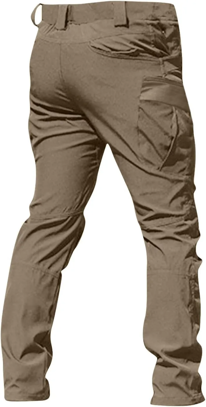 Cargo Pants Men Big and Tall Multi Pockets Jogger Pants Loose Fit Ripstop Hiking Tactic Straight Leg Trousers