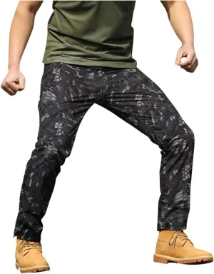 Cargo Pants Men Big and Tall Multi Pockets Jogger Pants Loose Fit Ripstop Hiking Tactic Straight Leg Trousers