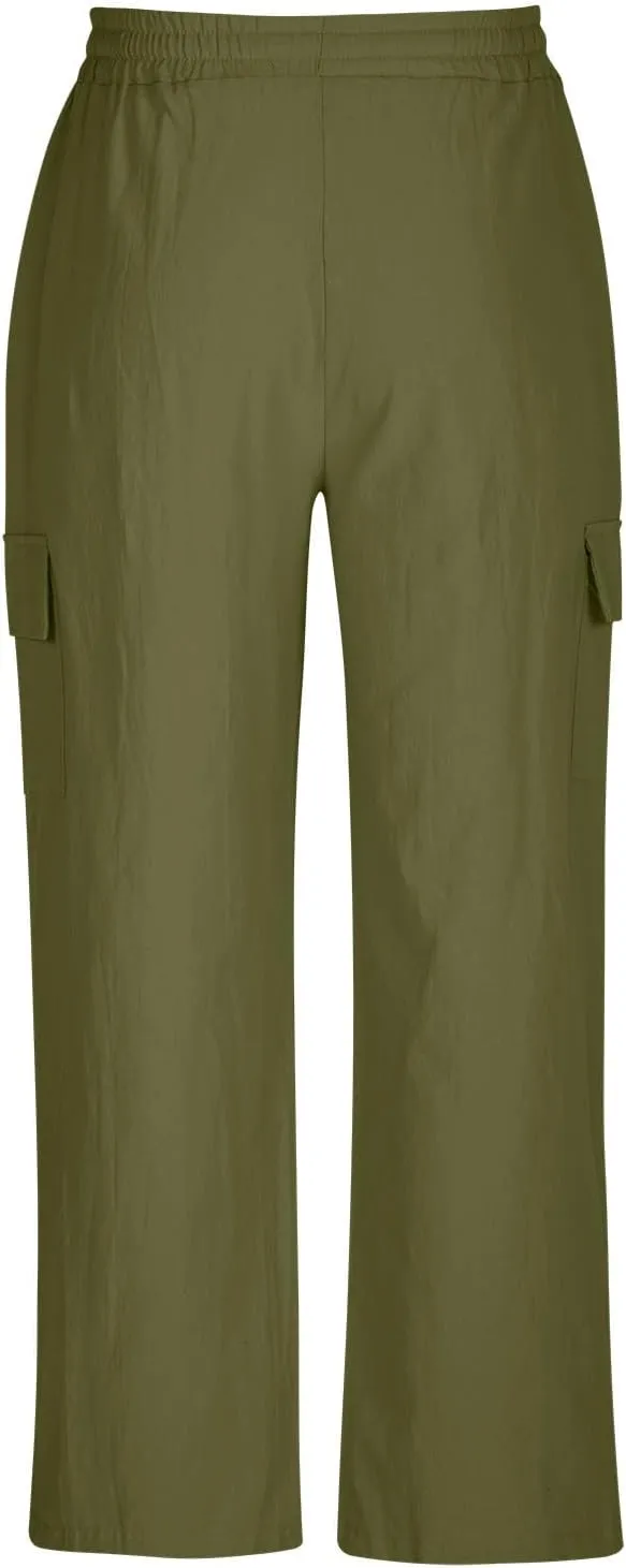 Casual Cargo Pants for Men Elastic Waist Drawstring Workout Gym Pants with Pockets Loose Fit Comfy Sweatpants