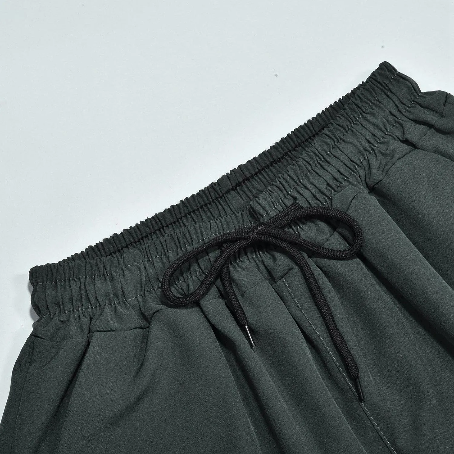 Casual Pants for Men Solid Drawstring Loose Fit Lightweight Straight Leg Pants Summer Comfort Workout Trousers