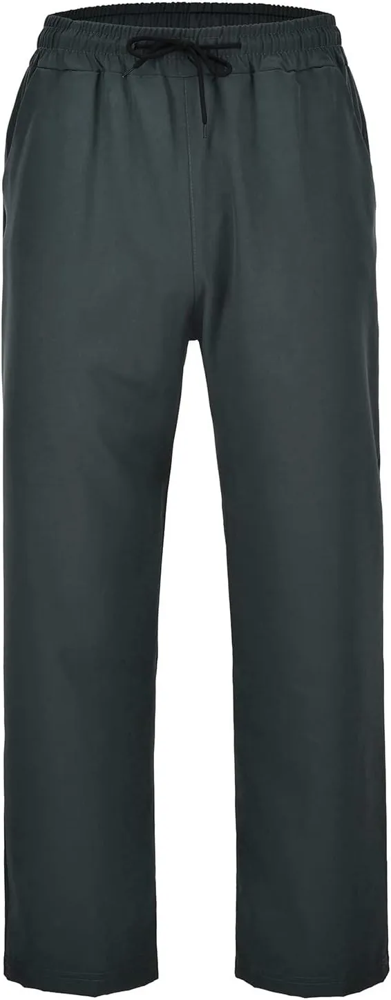 Casual Pants for Men Solid Drawstring Loose Fit Lightweight Straight Leg Pants Summer Comfort Workout Trousers