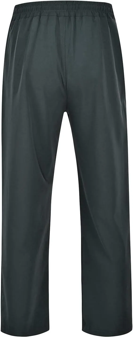 Casual Pants for Men Solid Drawstring Loose Fit Lightweight Straight Leg Pants Summer Comfort Workout Trousers