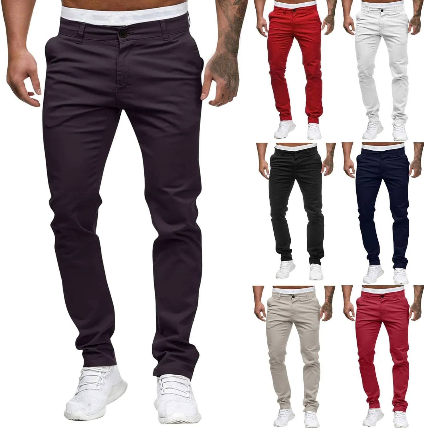 Cathalem Mens Sweatpants,Men's Slim Fit Joggers Pants Athletic Trousers Workout Tapered Sweatpants Running Pants with Pockets