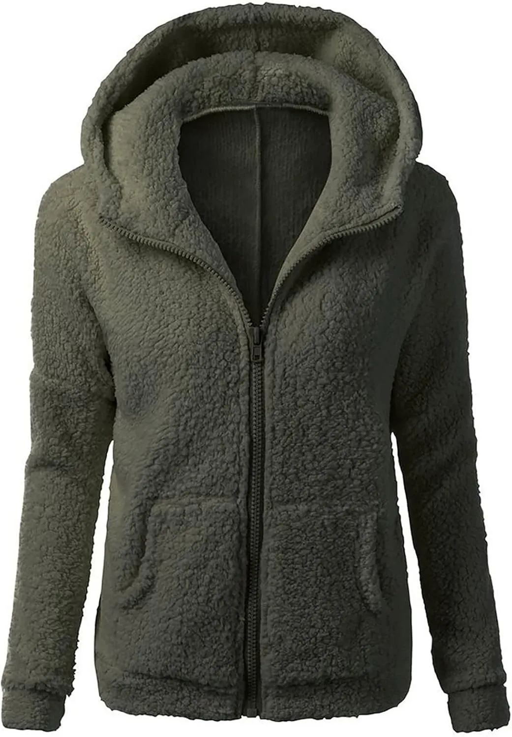Ceboyel Womens Fleece Jacket With Hood Sherpa Full Zip Up Hoodie Fuzzy Coats Trendy Lightweight Warm Winter Clothes 2023