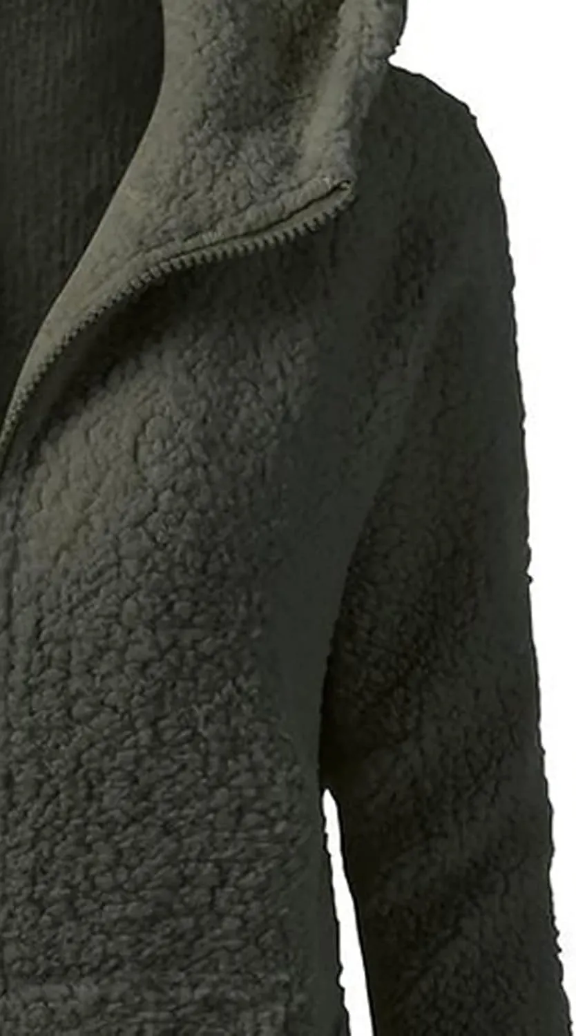 Ceboyel Womens Fleece Jacket With Hood Sherpa Full Zip Up Hoodie Fuzzy Coats Trendy Lightweight Warm Winter Clothes 2023