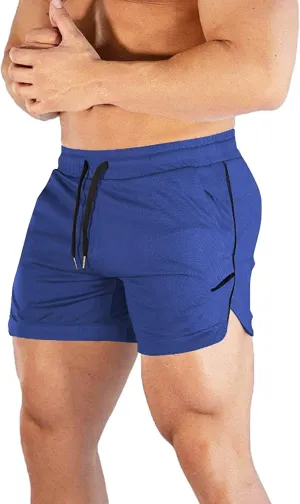 CEHT Mens Workout Running Shorts Lightweight Athletic Gym Shorts with Zipper Pockets