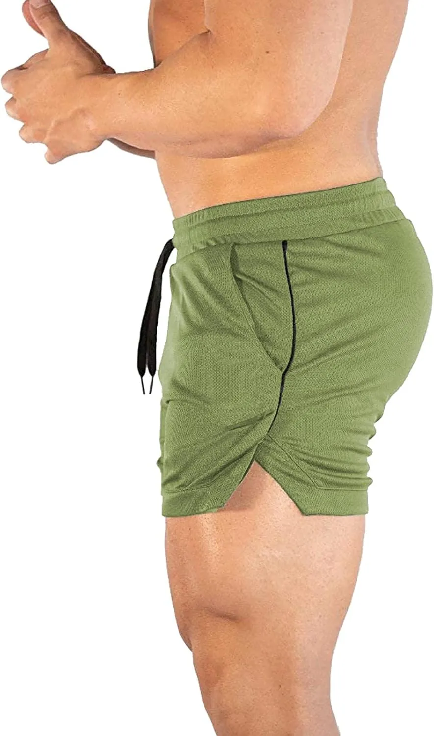 CEHT Mens Workout Running Shorts Lightweight Athletic Gym Shorts with Zipper Pockets