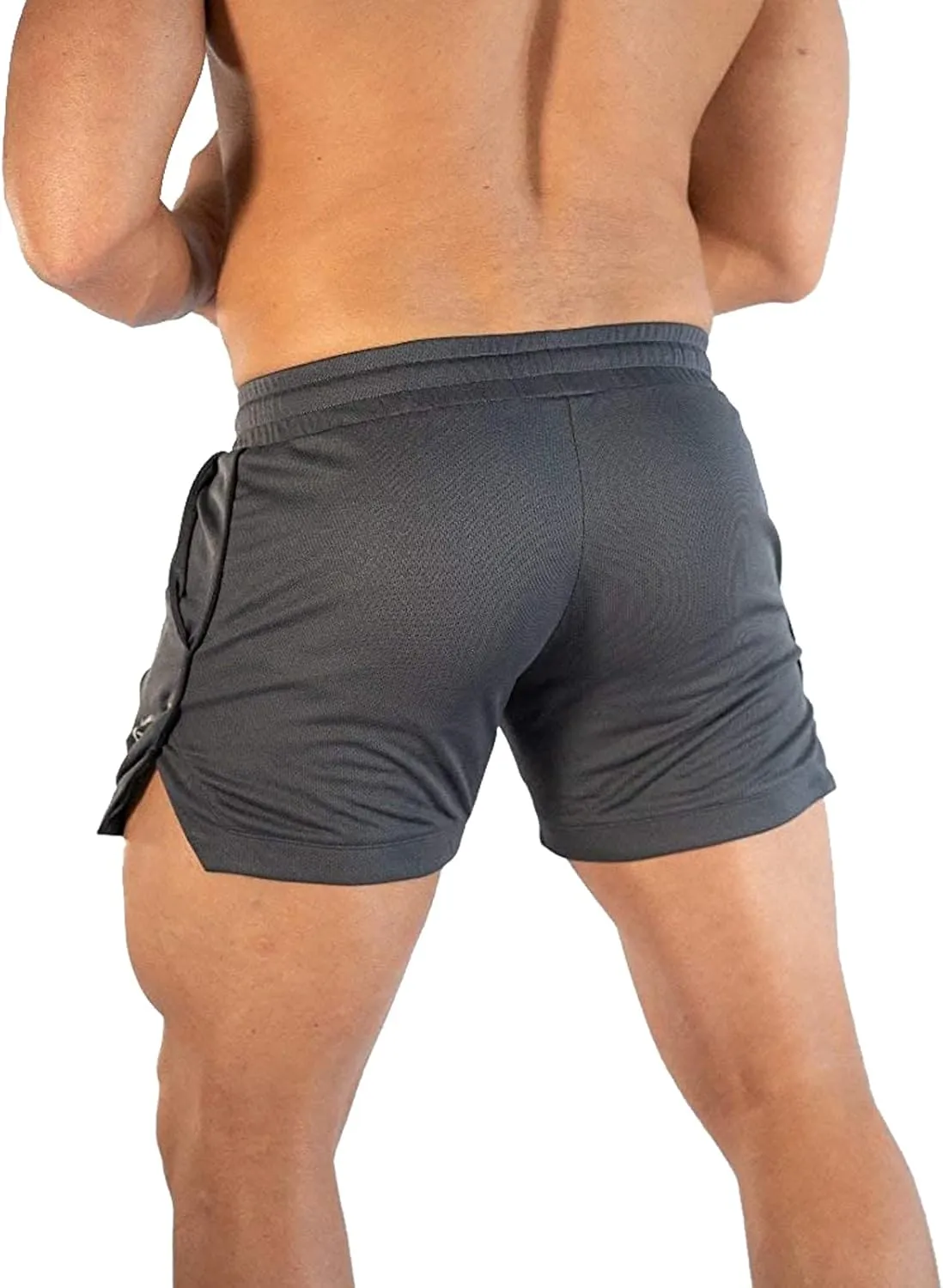 CEHT Mens Workout Running Shorts Lightweight Athletic Gym Shorts with Zipper Pockets