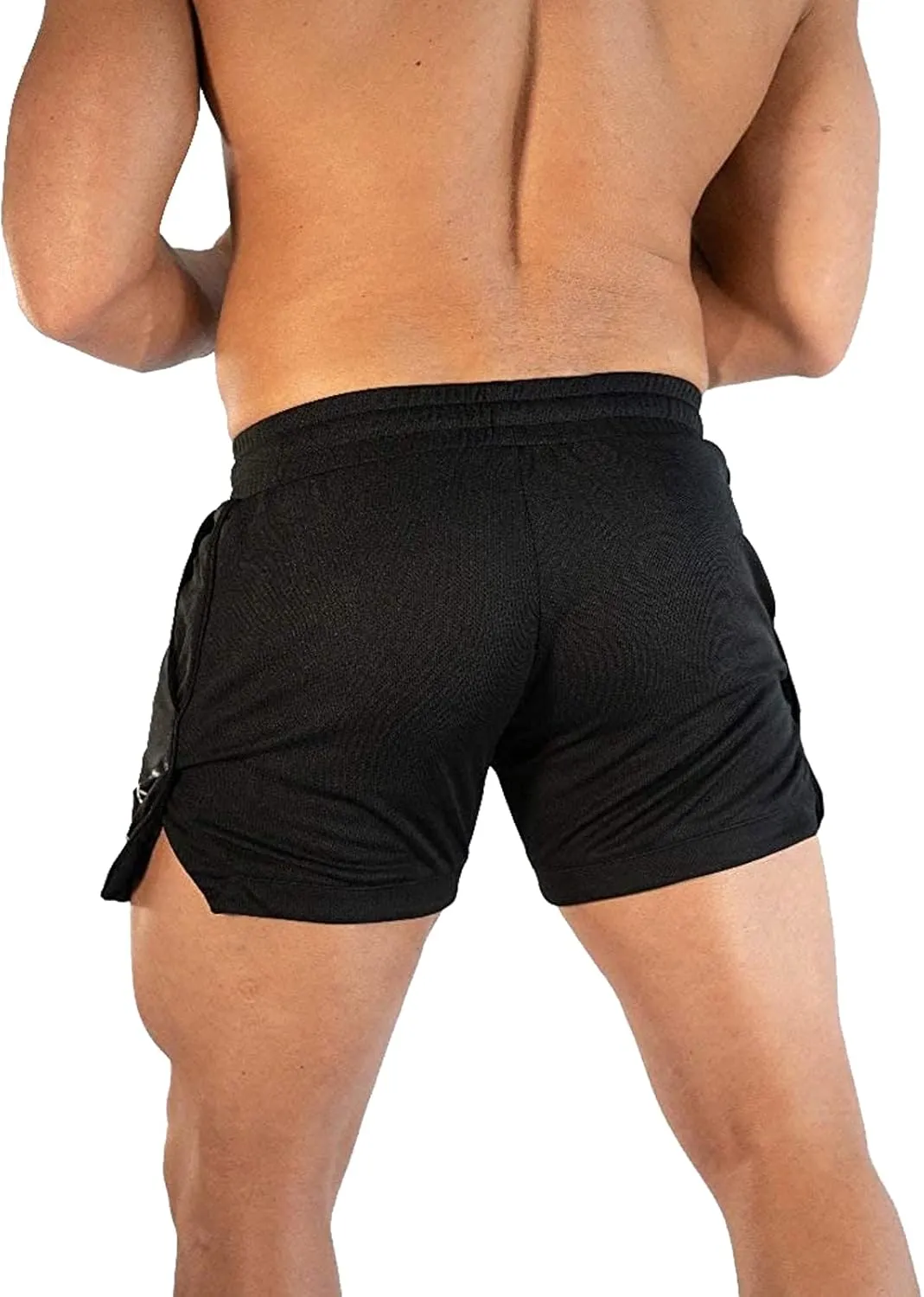 CEHT Mens Workout Running Shorts Lightweight Athletic Gym Shorts with Zipper Pockets