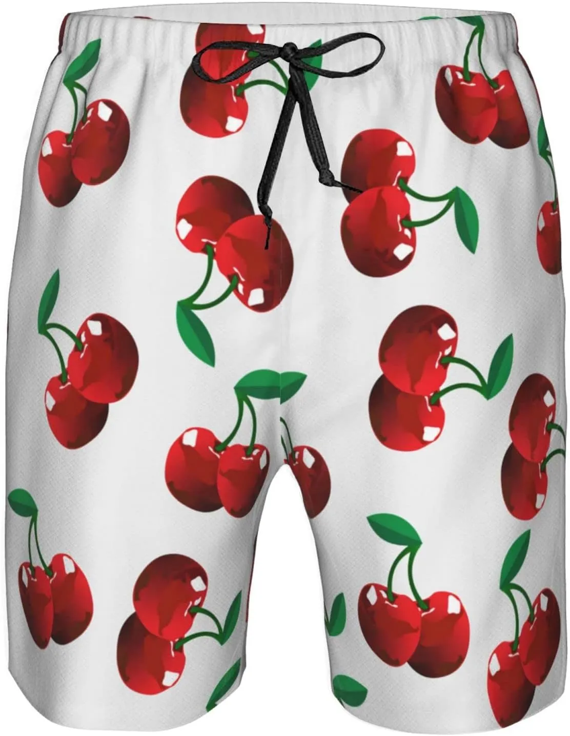 Cherries Fruit Men's Running Shorts with Liner Dry Fit Workout Shorts with Pockets