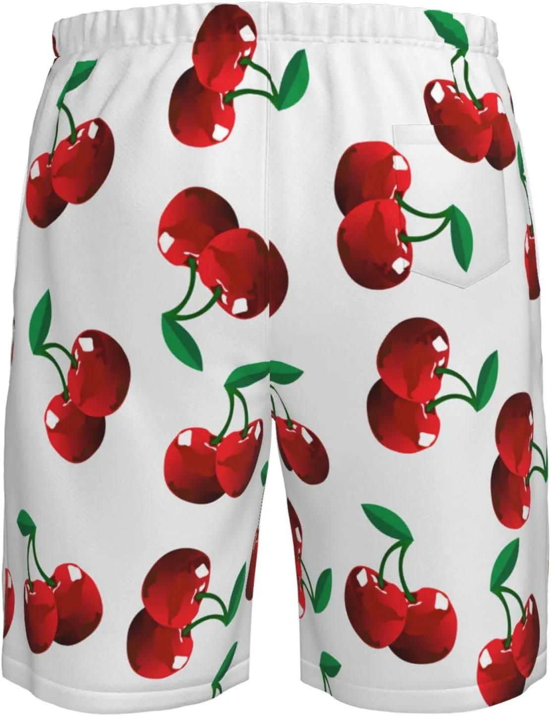 Cherries Fruit Men's Running Shorts with Liner Dry Fit Workout Shorts with Pockets