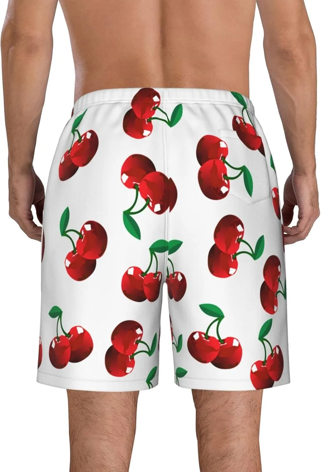 Cherries Fruit Men's Running Shorts with Liner Dry Fit Workout Shorts with Pockets