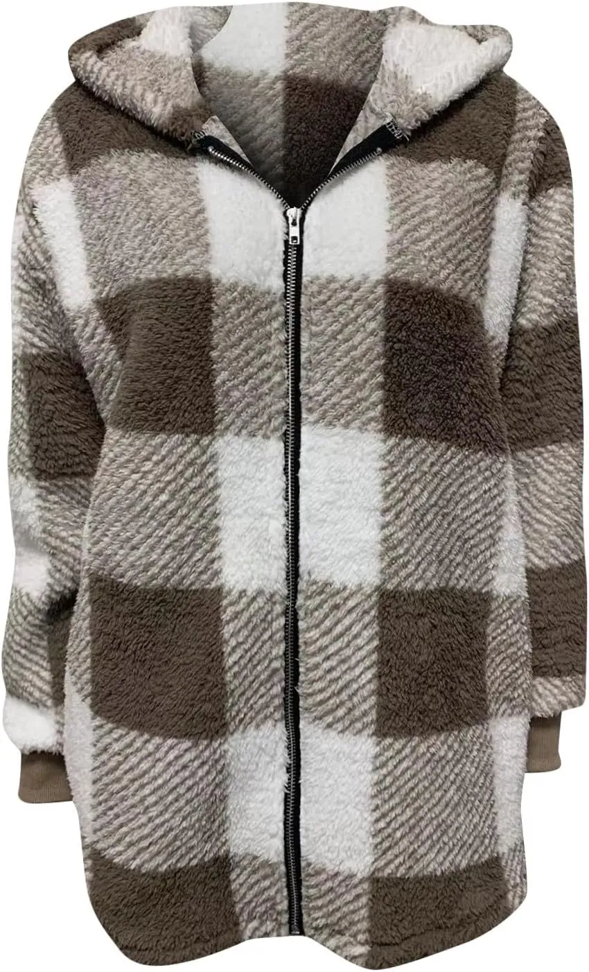 ChicCrate Womens Flannel Shacket Jacket Casual Plaid Long Sleeve Shirt Trendy Oversized Coats Fall Clothes Winter Outfit 2025