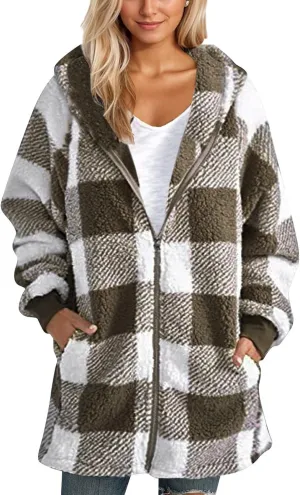 ChicCrate Womens Flannel Shacket Jacket Casual Plaid Long Sleeve Shirt Trendy Oversized Coats Fall Clothes Winter Outfit 2025