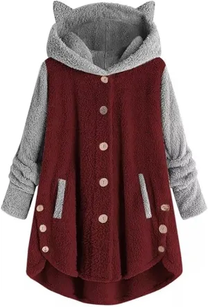 ChicCrate Womens Jacket Warm Fleece Teddy Fuzzy Wool Biker Fur Jackets Coats Loose Sherpa Outerwear Cardigan