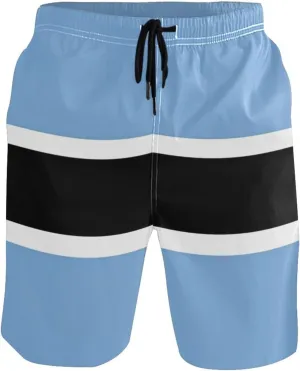 CHIFIGNO Teal Boho Spots Cream Swimming Shorts Men, Small Quick Dry Beach Shorts, Swimshorts for Men
