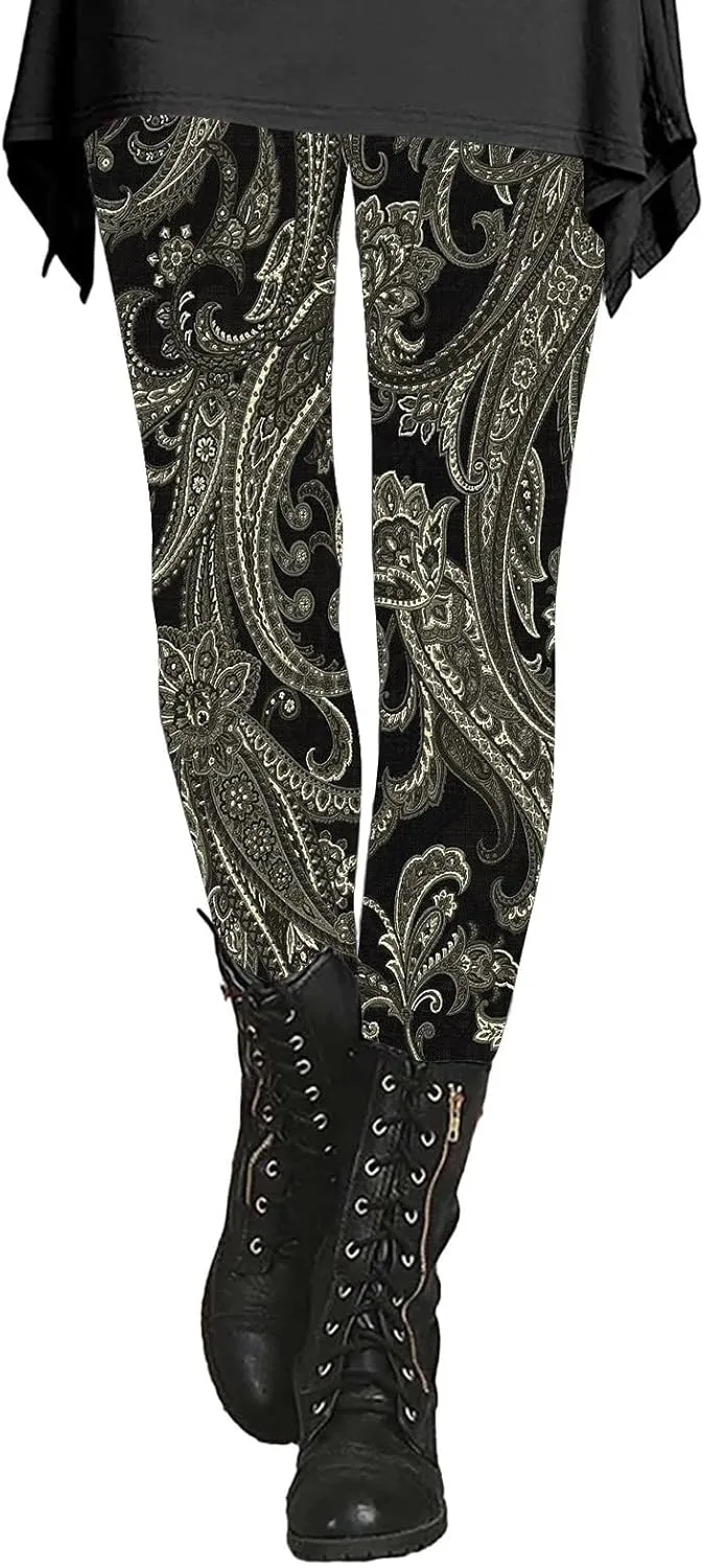 Christmas Tree Leggings for Women Warm Patterned Tights for Women Gym Pants for Woman