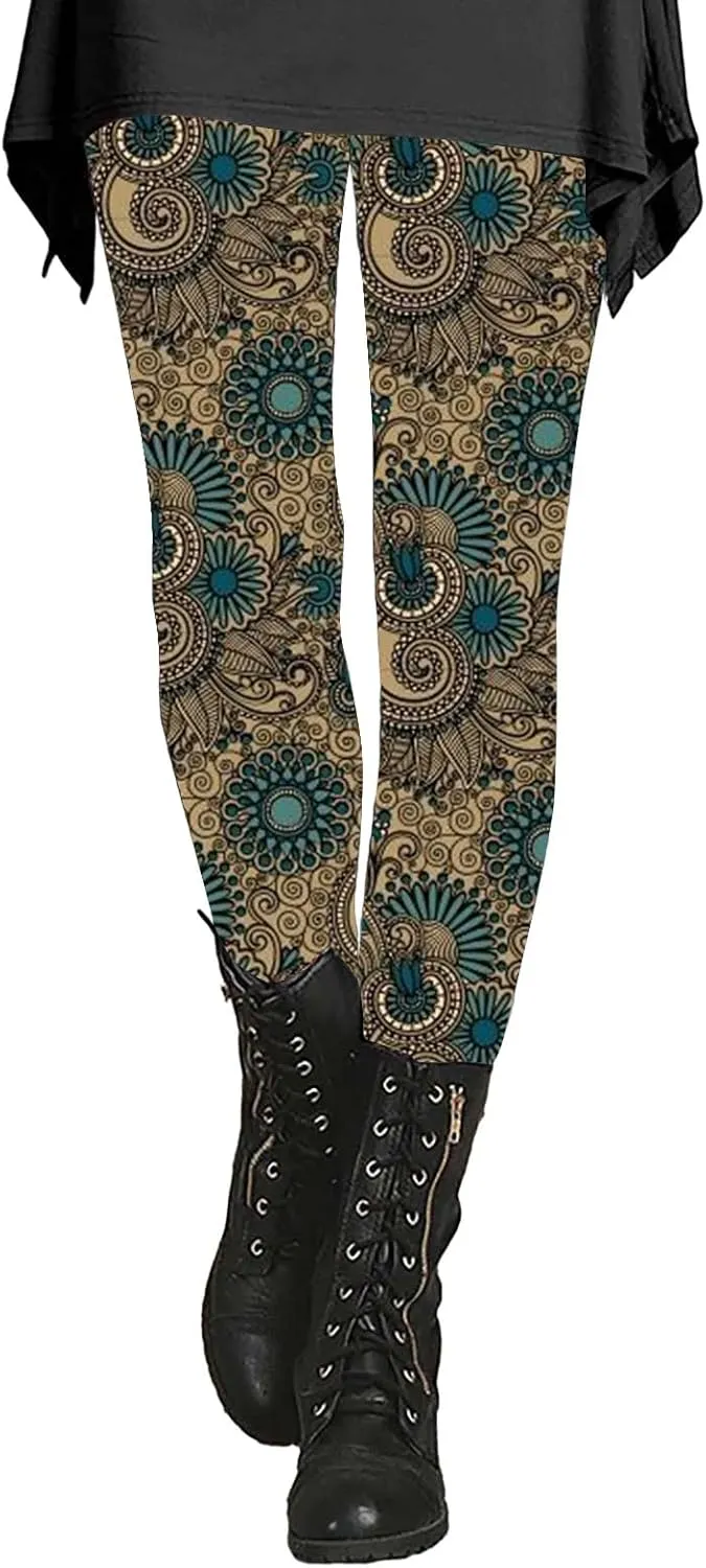 Christmas Tree Leggings for Women Warm Patterned Tights for Women Gym Pants for Woman
