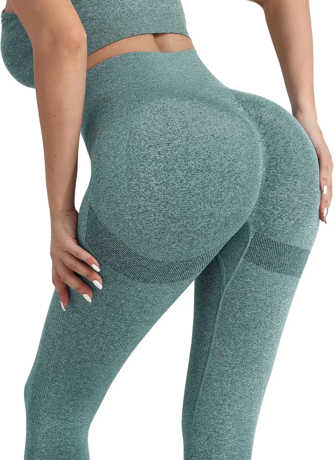 CHRLEISURE 3 Piece Workout Leggings Sets for Women, Gym Scrunch Butt Butt Lifting Seamless Leggings