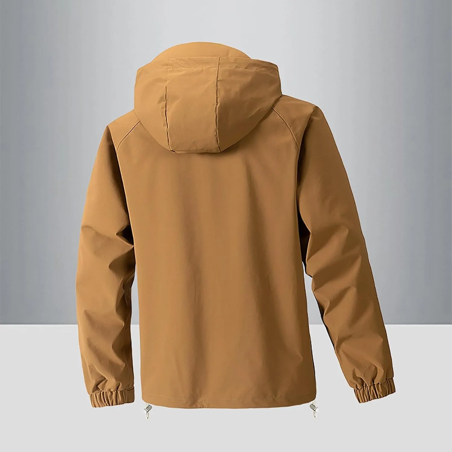 Classic Hooded Rain Jacket For Men Fashion 2024 Soft Hiking Zippered Waterproof Jackets Coat Windbreaker Outwear