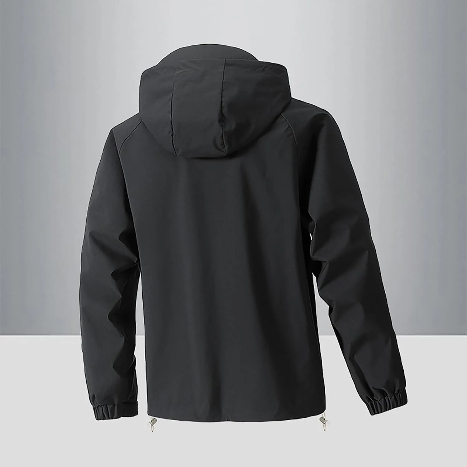 Classic Hooded Rain Jacket For Men Fashion 2024 Soft Hiking Zippered Waterproof Jackets Coat Windbreaker Outwear