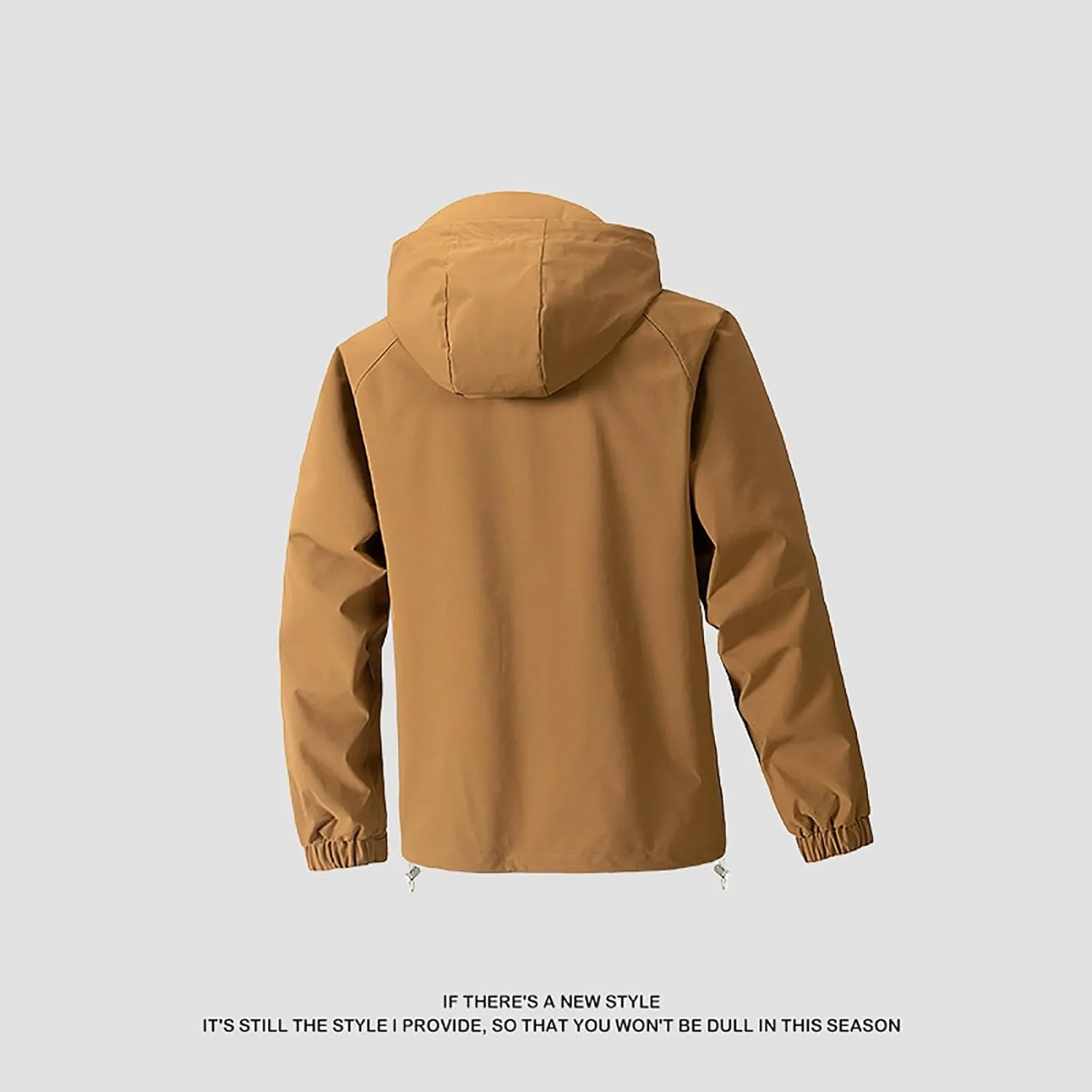 Classic Hooded Rain Jacket For Men Fashion 2024 Soft Hiking Zippered Waterproof Jackets Coat Windbreaker Outwear