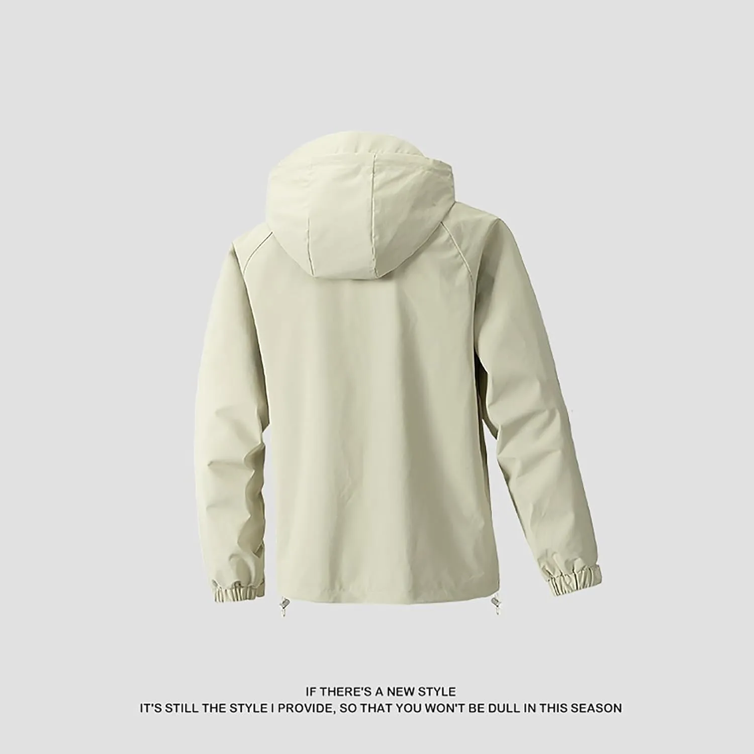 Classic Hooded Rain Jacket For Men Fashion 2024 Soft Hiking Zippered Waterproof Jackets Coat Windbreaker Outwear
