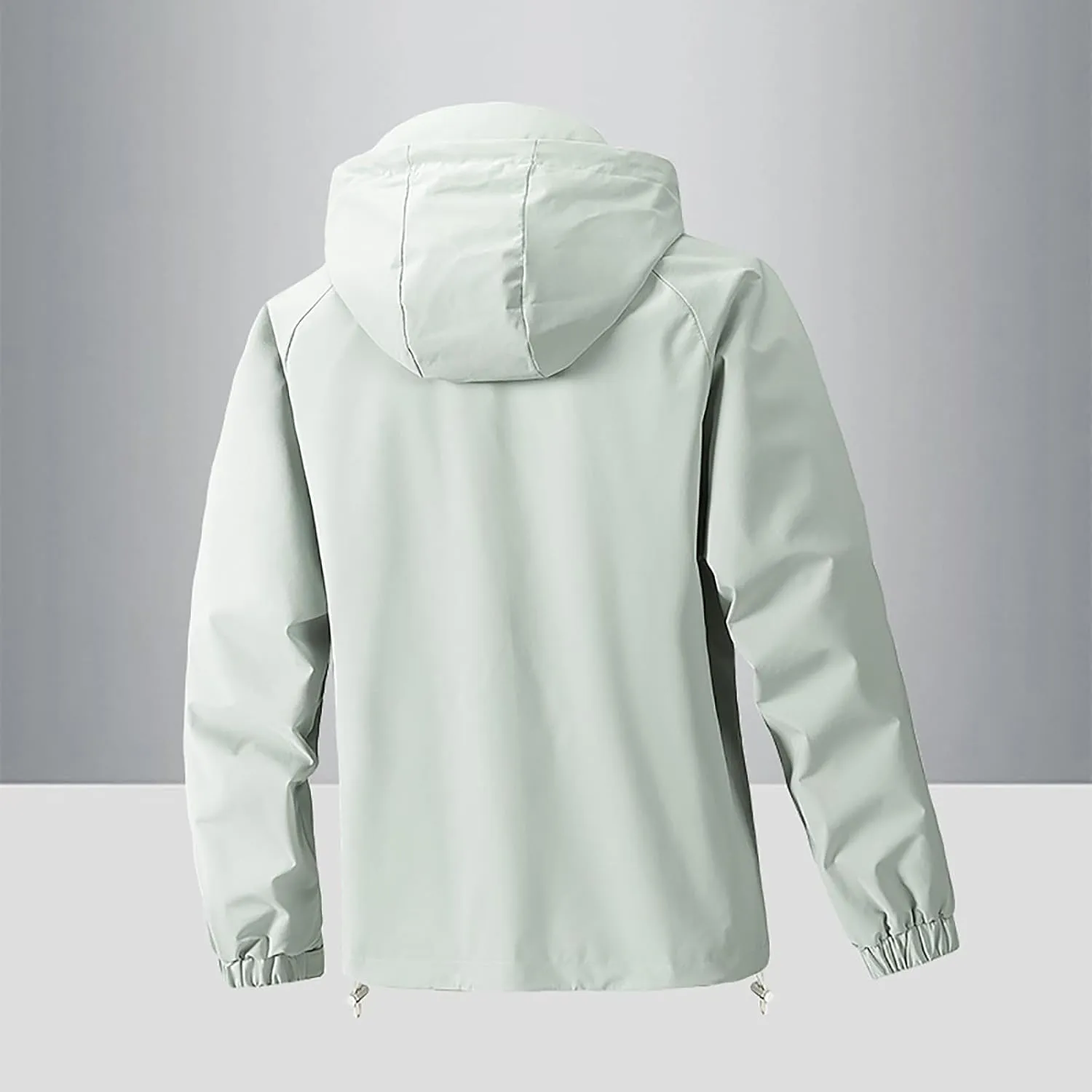 Classic Hooded Rain Jacket For Men Fashion 2024 Soft Hiking Zippered Waterproof Jackets Coat Windbreaker Outwear
