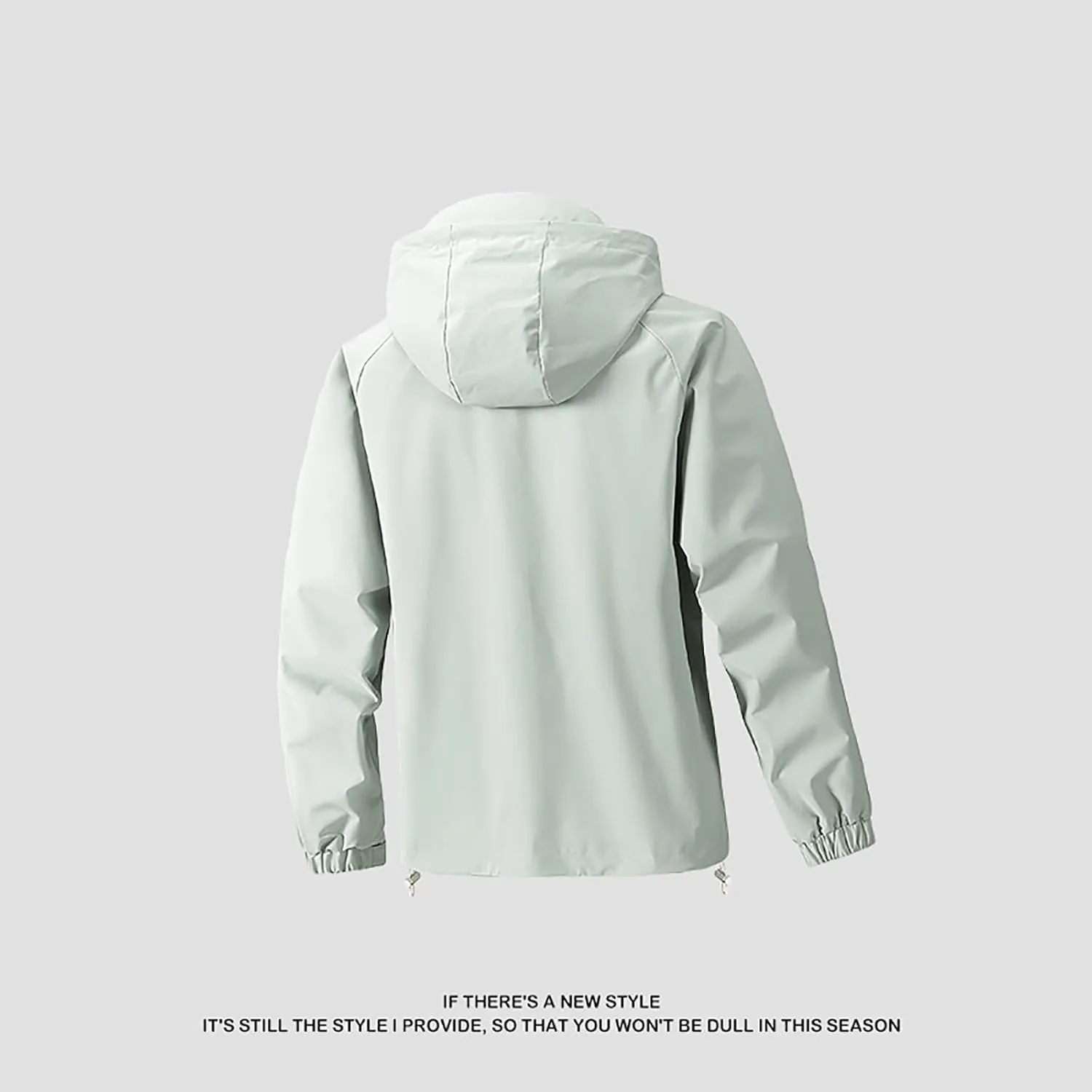 Classic Hooded Rain Jacket For Men Fashion 2024 Soft Hiking Zippered Waterproof Jackets Coat Windbreaker Outwear