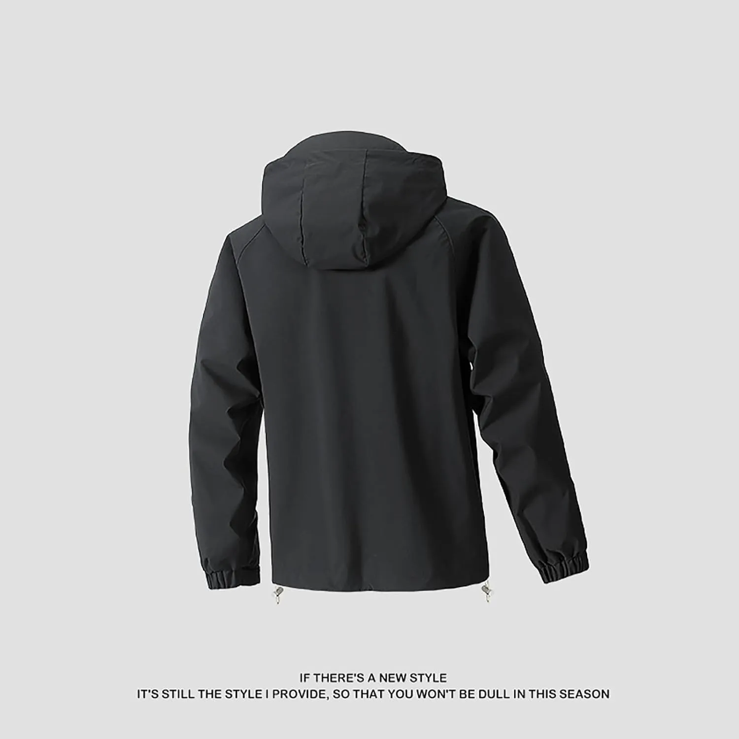 Classic Hooded Rain Jacket For Men Fashion 2024 Soft Hiking Zippered Waterproof Jackets Coat Windbreaker Outwear