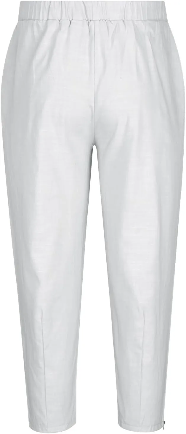 Cotton Linen Capris Pants for Men Drawstring Elastic Waist Side Zipper Casual Pants Athletic Gym Pants with Pocket