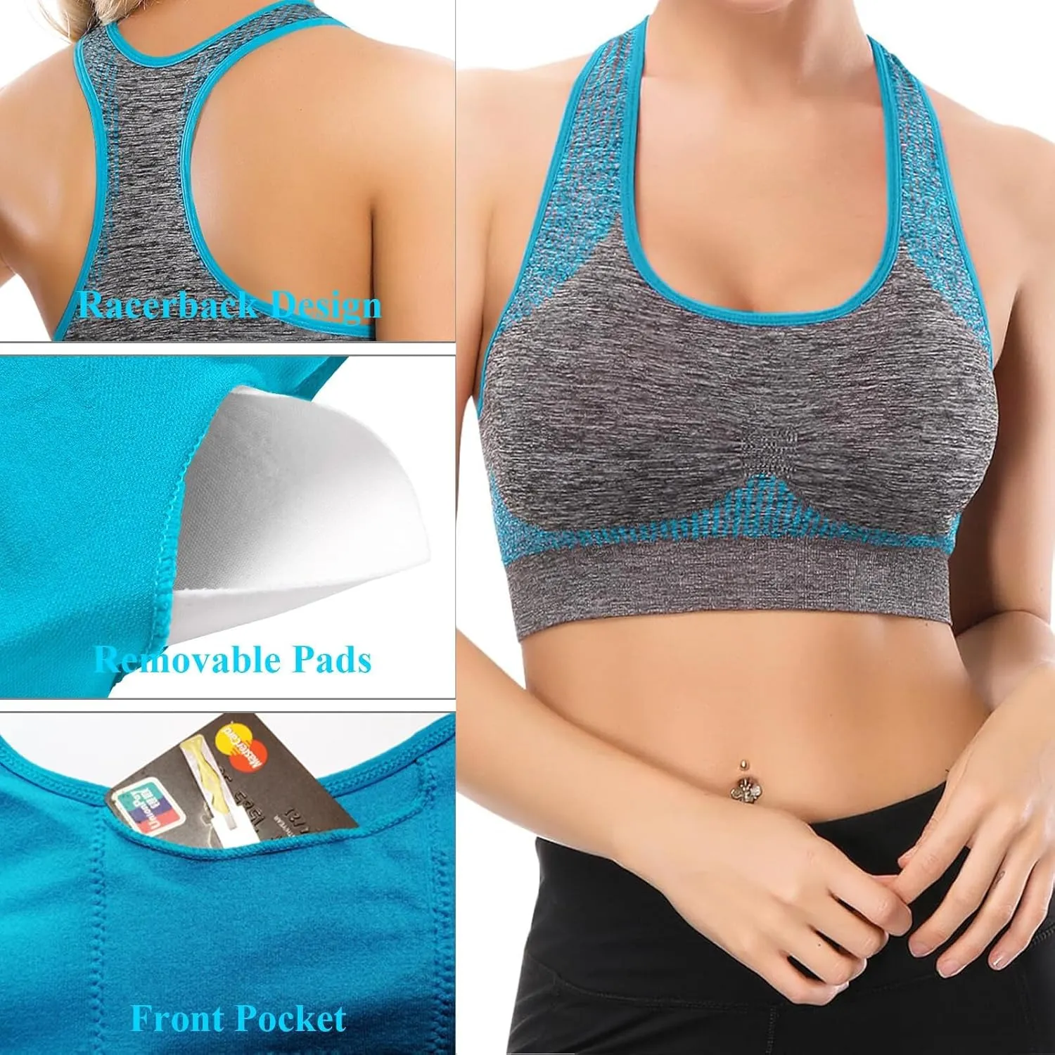 Cotton Sports Bras for Women High Support Large Bust Shockproof Gathering Wirefree No Underwire Quick Dry Underwear