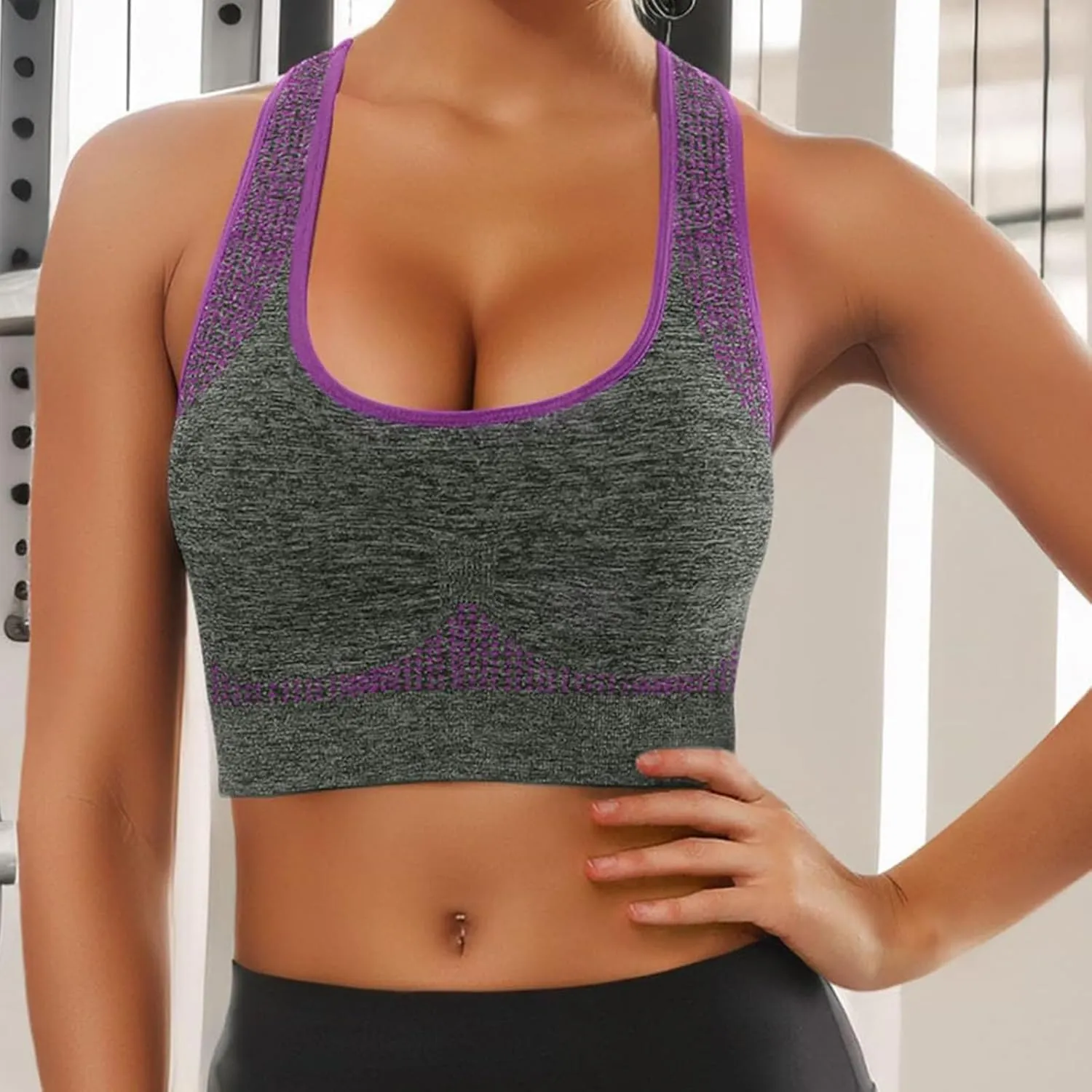 Cotton Sports Bras for Women High Support Large Bust Shockproof Gathering Wirefree No Underwire Quick Dry Underwear