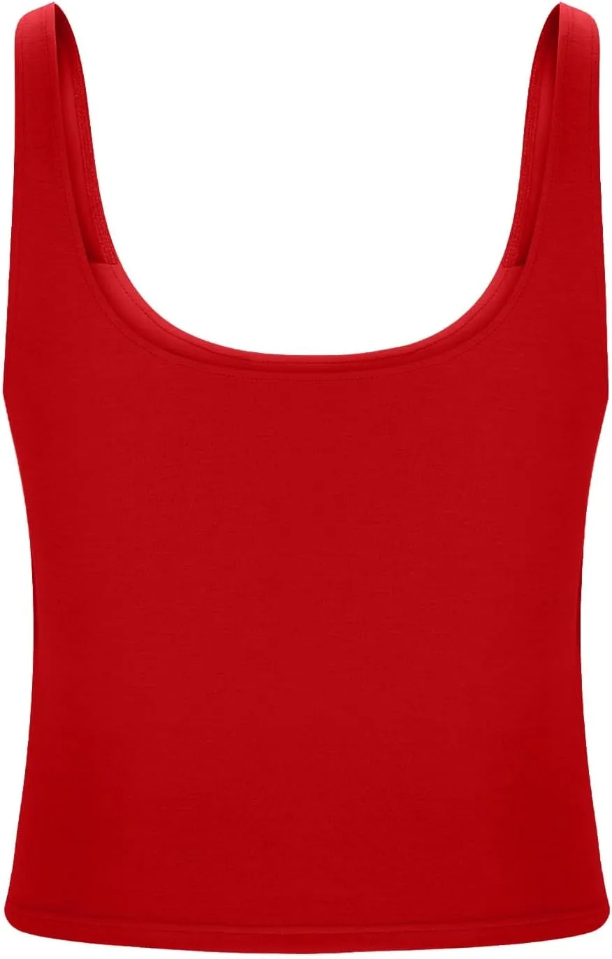 Cotton Tank Top with Built in Bra for Women, Seamless Muscle Athletic Yoga Tops Workout Shelf Bra Camisole Cami
