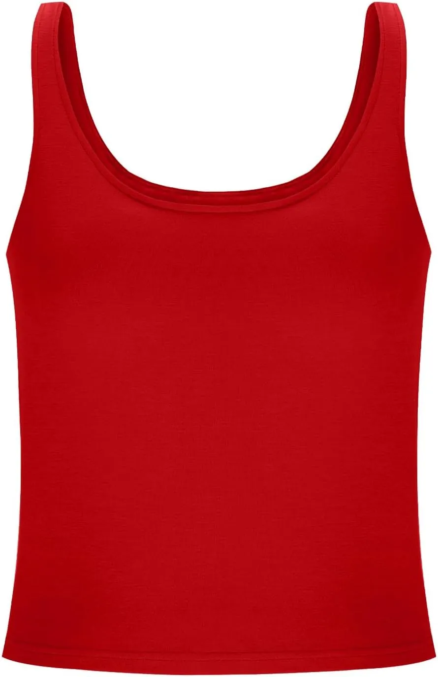 Cotton Tank Top with Built in Bra for Women, Seamless Muscle Athletic Yoga Tops Workout Shelf Bra Camisole Cami