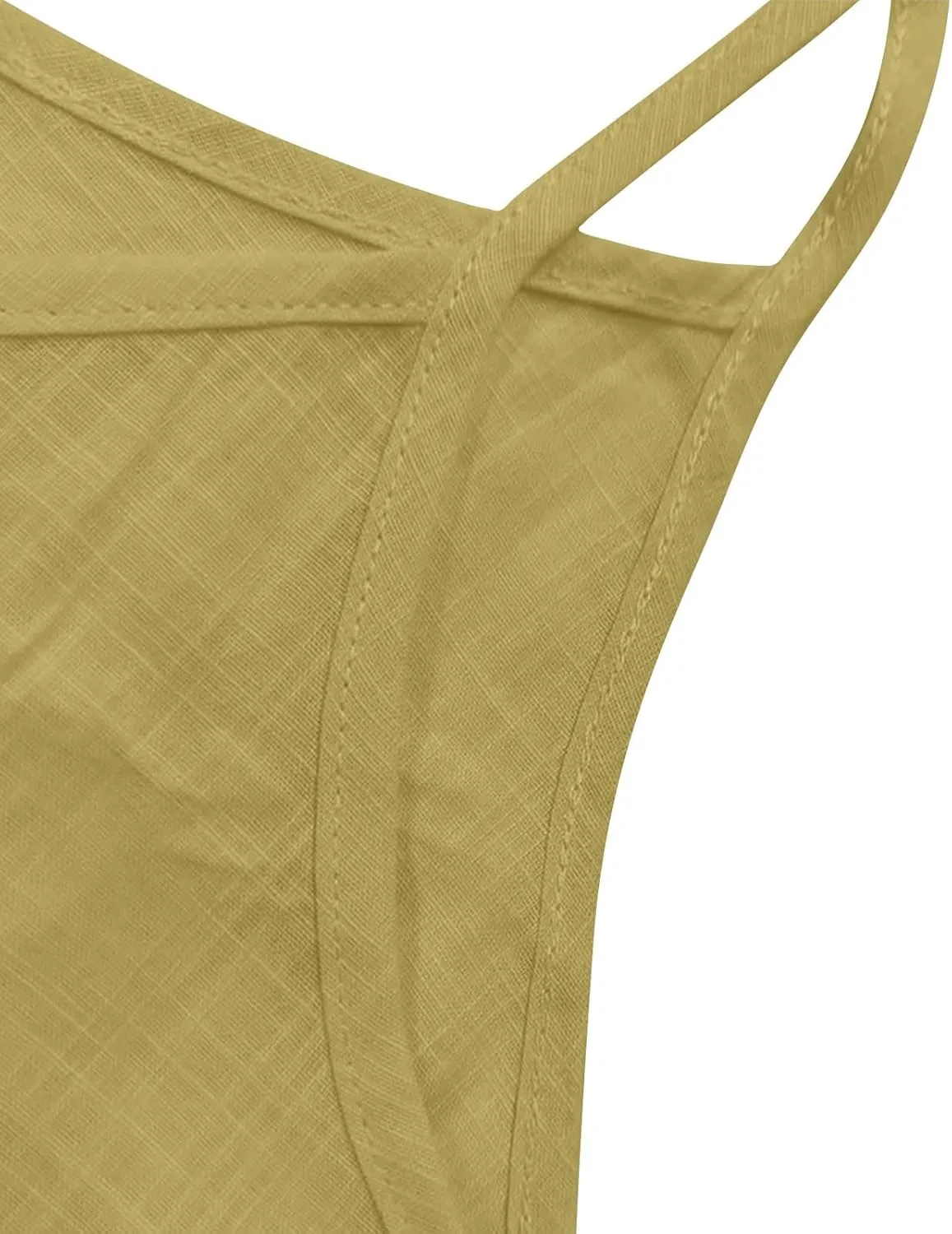 Ctreela Womens Cotton Linen Cami Tank Tops Summer Gauze Layering Camisoles Relaxed Fit Beach Vacation Clothes with Slit