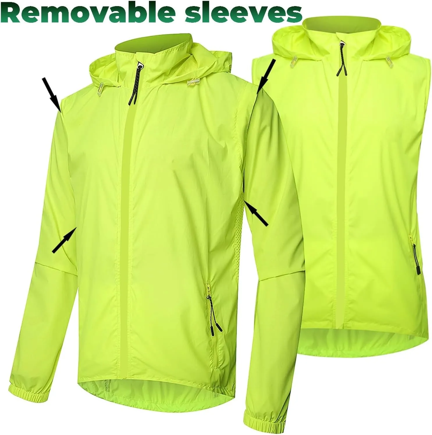 Cycling Waterproof Jackets For Men,High Visibility Breathable Sleeveless Jacket