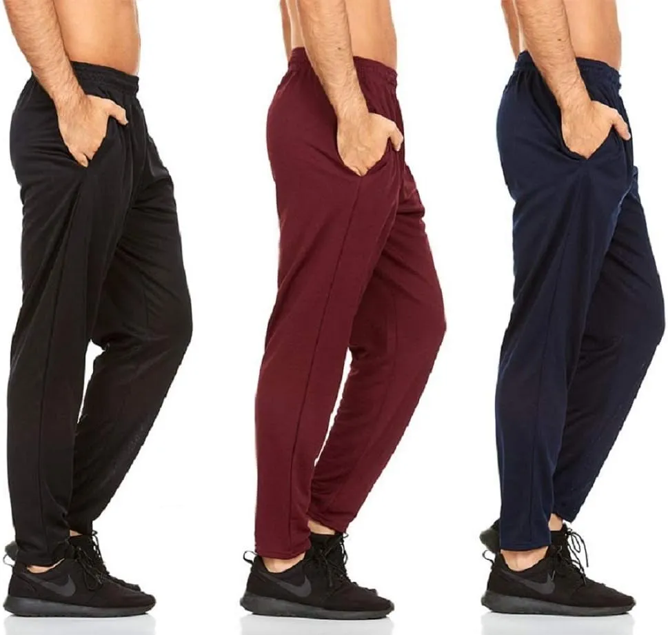 DARESAY 3 Pack: Mens Athletic Pants with Pockets, Mens Sweatpants, Mens Joggers with Pockets (Up to 3XL)