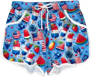 Deerose Kids American Flag Swim Shorts Quick Dry Swimming Board Shorts Active Swim Trunk 5-14 Years