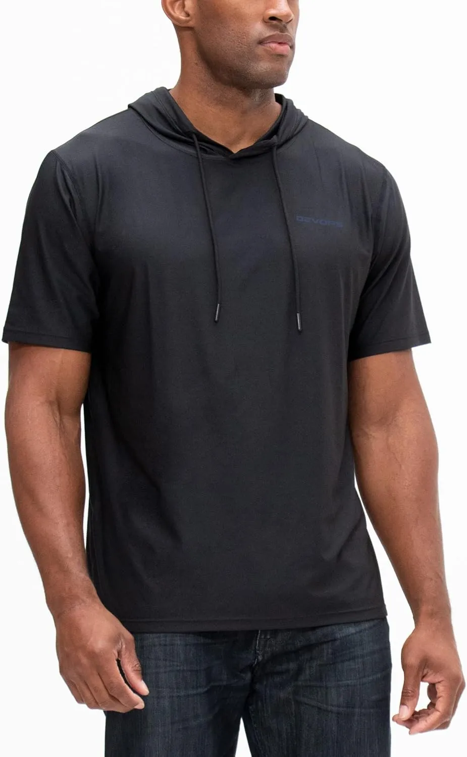 DEVOPS 3 Pack Men's Hoodie Short Sleeve Fishing Hiking Running Workout T-Shirts