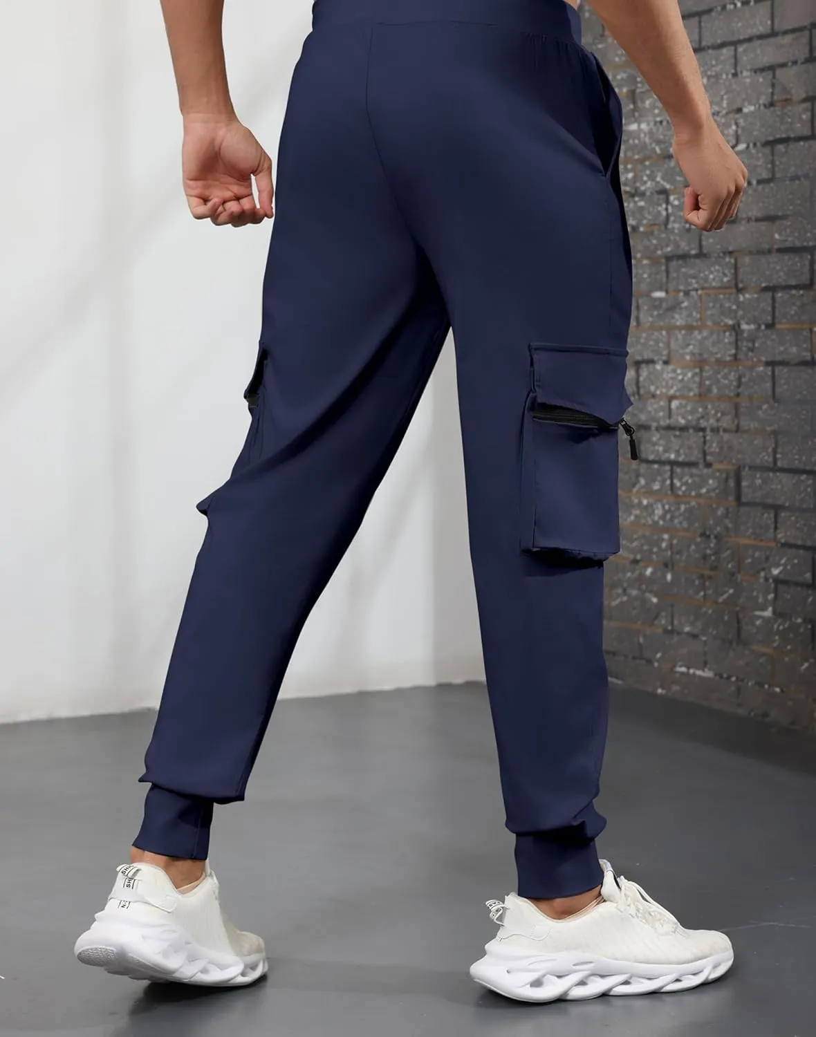 EDITCOZY Joggers for Men Stretch Lightweight Slim Athletic Cargo Pants Gym Running Workout Pants with Pockets