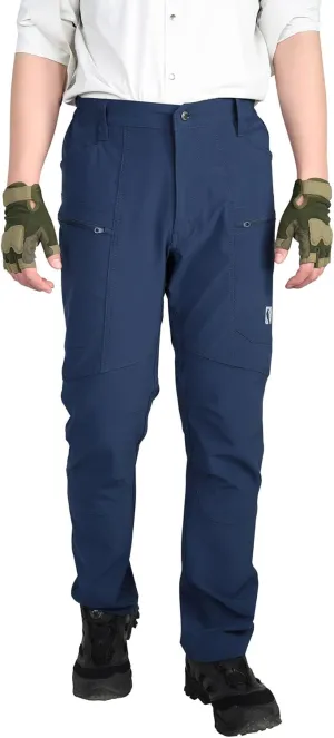 Ellobird Mens Flex Cargo Hiking Pants, Waterproof Stretch Lightweight Trousers