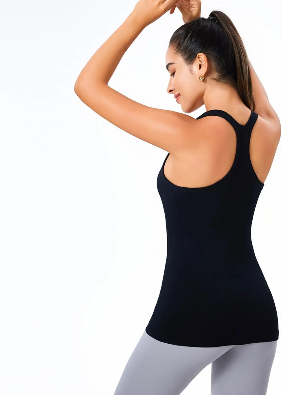 Evercute 1/2/3 Pack Workout Tank Tops for Women with Built in Bra Racerback Yoga Sleeveless Top Camisole Athletic Gym Tops