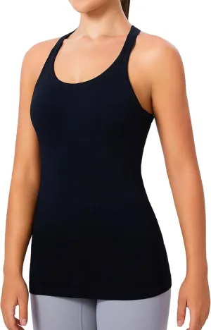 Evercute 1/2/3 Pack Workout Tank Tops for Women with Built in Bra Racerback Yoga Sleeveless Top Camisole Athletic Gym Tops