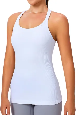 Evercute 1/2/3 Pack Workout Tank Tops for Women with Built in Bra Racerback Yoga Sleeveless Top Camisole Athletic Gym Tops