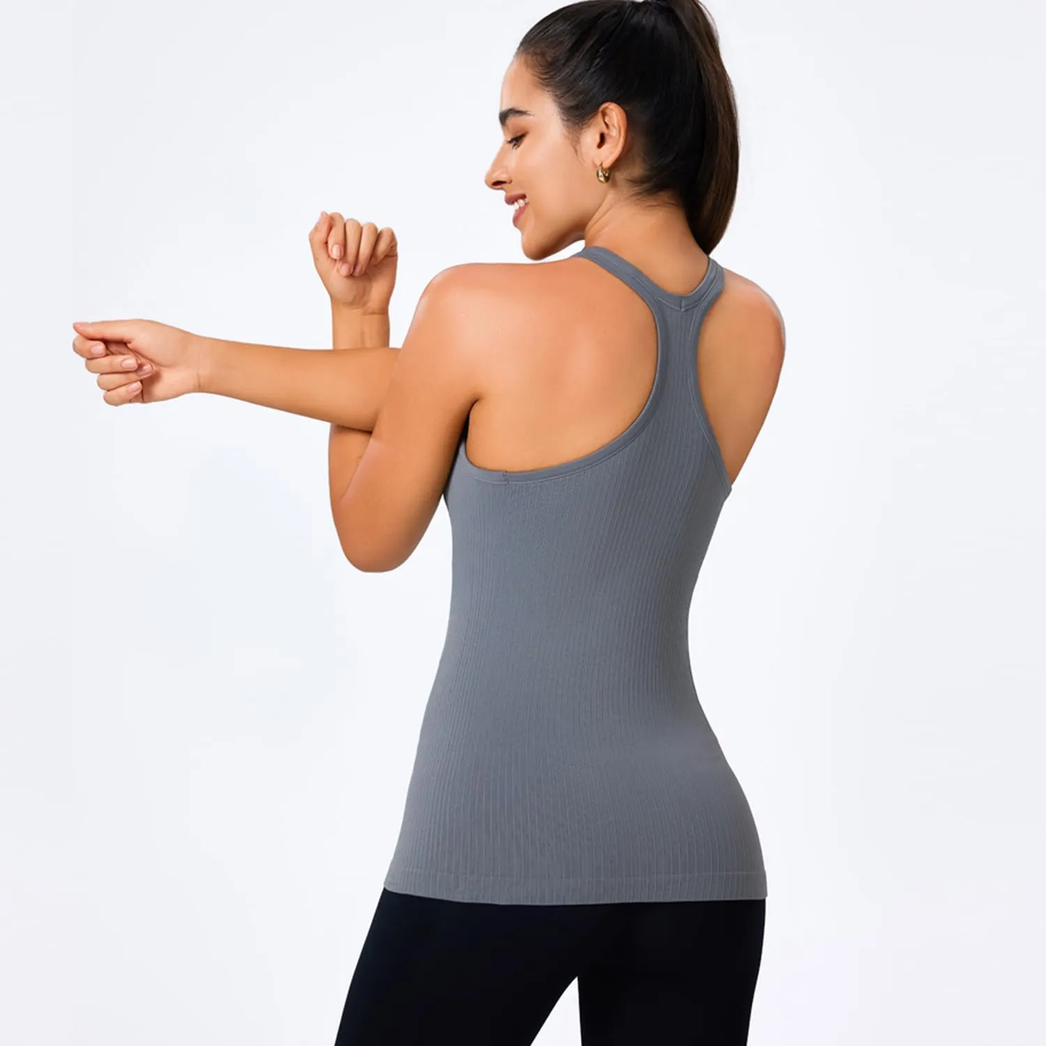 Evercute 1/2/3 Pack Workout Tank Tops for Women with Built in Bra Racerback Yoga Sleeveless Top Camisole Athletic Gym Tops