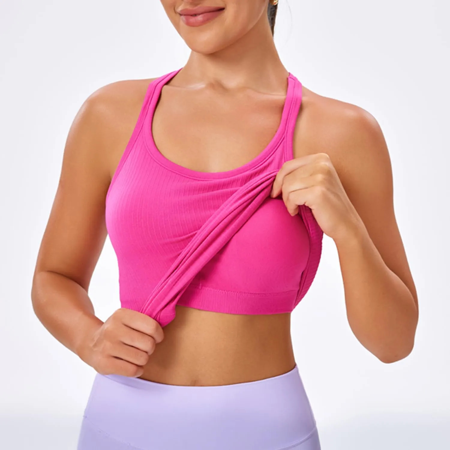 Evercute 1/2/3 Pack Workout Tank Tops for Women with Built in Bra Racerback Yoga Sleeveless Top Camisole Athletic Gym Tops