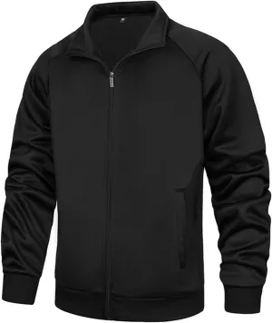evzosrz Men's Windbreakers Lightweight Fleece Lined Bomber Jackets Full Zip Up Fall Winter Windproof Warm Outdoor Work Coats